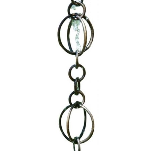 Patina Products Patina Products R256 Antique Copper Life Circles Rain Chain R256